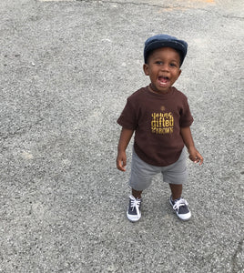toddler wearing young gifted & brown t-shirt 