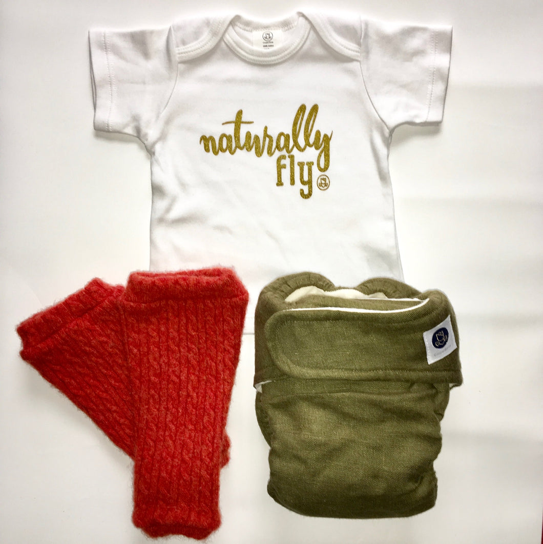 Diaper - Flax Linen Fitted w/ Insert Set